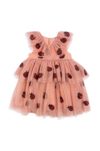 Šaty Konges Sløjd YVONNE LADYBUG DRESS oranžová barva, mini, KS102219