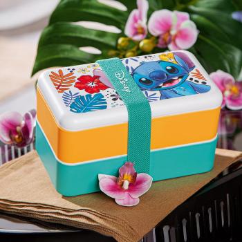 Egan Svačinový box Stitch, dvoupatrový s příborem