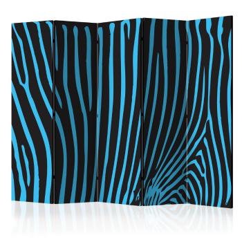 Paraván Zebra pattern (turquoise) Dekorhome 225x172 cm (5-dílný)