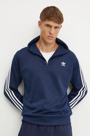 Mikina adidas Originals Adicolor pánská, tmavomodrá barva, vzorovaná, IZ4805