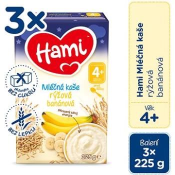 Hami Mléčná kaše rýžová banánová na dobrou noc 3× 225 g (8590340172557)