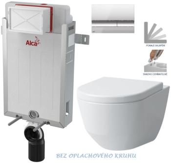 ALCADRAIN Renovmodul předstěnový instalační systém s chromovým tlačítkem M1721 + WC LAUFEN PRO RIMLESS + SEDÁTKO AM115/1000 M1721 LP1