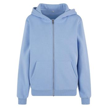 Build Your Brand Hebká dámská mikina na zip Fluffy - Světle modrá | 5XL