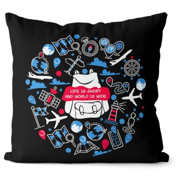 Vankúš Life is short (Velikost polštáře: 40 x 40 cm)