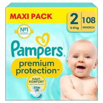 Pampers Protection Plenky Premium , velikost 2 mini 4-8 kg, maxi balení (1x 108 plenek)