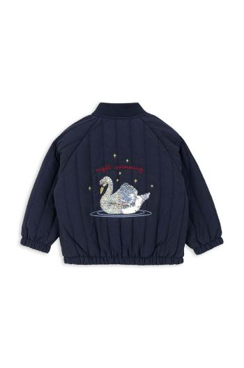Detská bunda bomber Konges Sløjd JUNO SEQUIN BOMBER JACKET tmavomodrá farba, KS101250