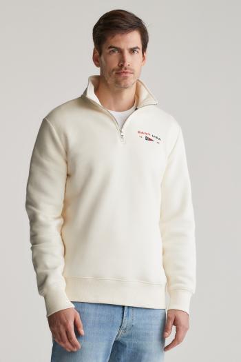 MIKINA GANT GRAPHIC HALF ZIP CREAM