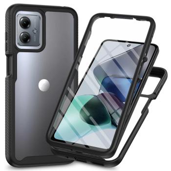 DUAL Obojstranný kryt s fóliou Motorola Moto G54 5G / G54 Power Edition 5G čierny