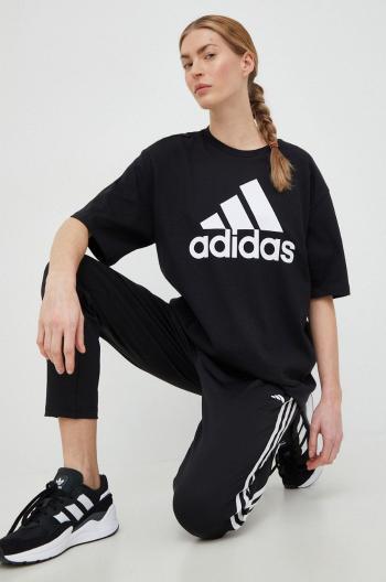 Bavlněné tričko adidas černá barva, HR4931