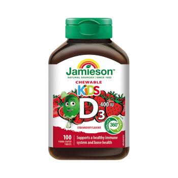 Jamieson Vitamín D3 Kids jahoda 100 cucacích tablet