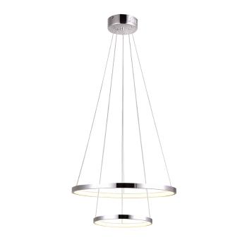 Candellux Chromové závěsné LED svítidlo Lune kulaté 50cm 40W 32-64769