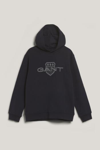 MIKINA GANT RELAXED CONTRAST SHIELD HOODIE EVENING BLUE