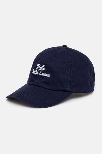 Bavlněná baseballová čepice Polo Ralph Lauren tmavomodrá barva, s aplikací, 211954882