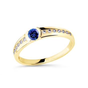 Cutie Diamonds Prsten ze žlutého zlata se safírem a diamanty DZ6708-2106-SF-X-1 62 mm