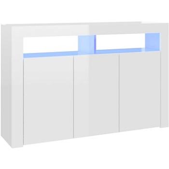 Příborník s LED osvětlením bílý vysoký lesk 115,5 × 30 × 75 cm (804343)