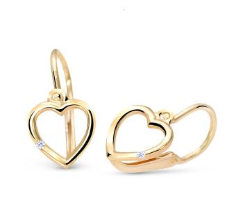 Cutie Jewellery Zlaté srdíčkové náušničky se zirkonem C2761-10-X-1 bílá