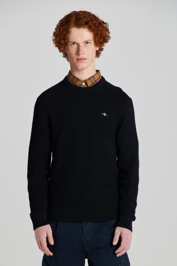 SVETR GANT COTTON TEXTURE C-NECK BLACK