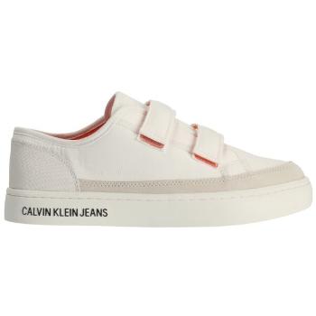 Calvin Klein CLASSIC CUPSOLE VELCRO SOFTNY Pánská volnočasová obuv, bílá, velikost