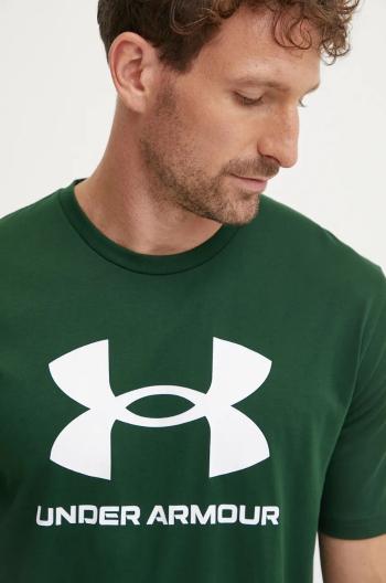 Tričko Under Armour zelená barva, s potiskem