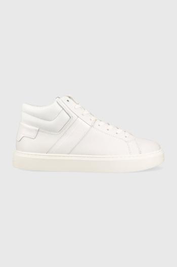 Sneakers boty Calvin Klein HIGH TOP LACE UP LTH bílá barva, HM0HM01057