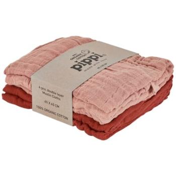 Pippi Mušelínové utěrky 4-pack misty rose