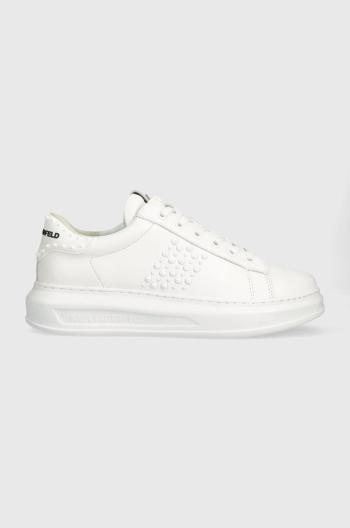 Kožené sneakers boty Karl Lagerfeld KAPRI MENS bílá barva, KL52574