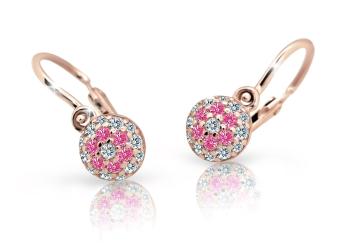 Cutie Jewellery Dětské náušnice z růžového zlata C2150-10-X-4 fuchsiová