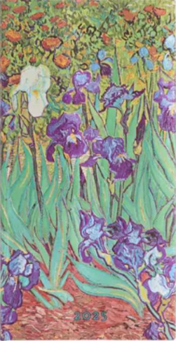 Diář Paperblanks 12M 2025 Van Gogh’s Irises Slim HOR