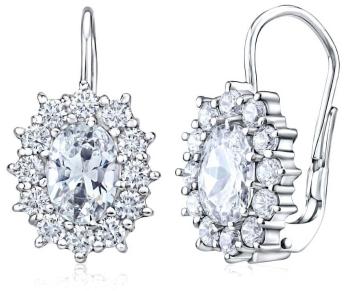 Silvego Stříbrné náušnice s čirými Swarovski® Zirkony SILVEGOB31571-SW