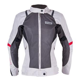 Dámská moto bunda W-TEC Lucina  šedá-krémově bílá  3XL