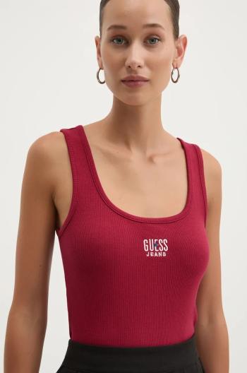 Top Guess Jeans dámský, červená barva, W4BP43 KA0H1