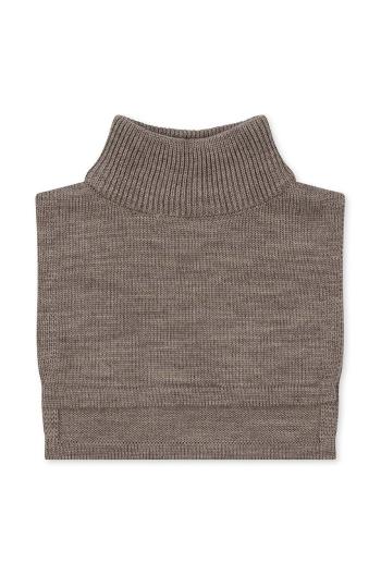 Dětský vlněný nákrčník Konges Sløjd LOULI NECKWARMER hnědá barva, KS101262