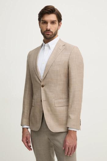 Vlnené sako BOSS béžová farba, 50539804