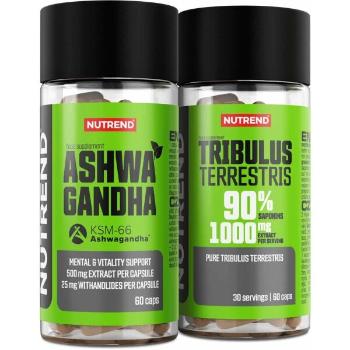 Nutrend ASHWAGANDHA 60 KAPSLÍ + TRIBULUS TERRESTRIS 60 KAPSLÍ Doplněk stravy, , velikost