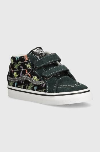 Dětské semišové tenisky Vans SK8-Mid Reissue zelená barva, VN000CQ0BS51