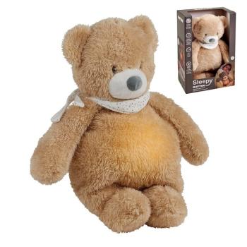 NATTOU Uspáváček plyšový hudební se světýlkem a senzorem pláče 4v1 Sleepy Bear Pale Brown 0m+