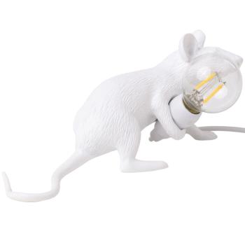 Stolní USB lampa MOUSE LIE DOWN Seletti 8 cm bílá