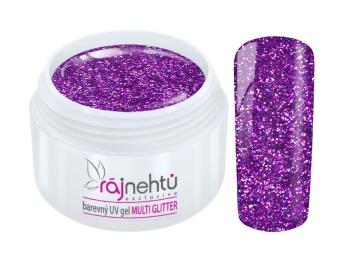 Ráj nehtů Barevný UV gel MULTI GLITTER 5 ml - Violet