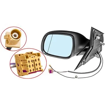 ACI zrcátko pro VW TRANSPORTER 15-   s anténou AM/FM černé (5pinů) L (5791805)