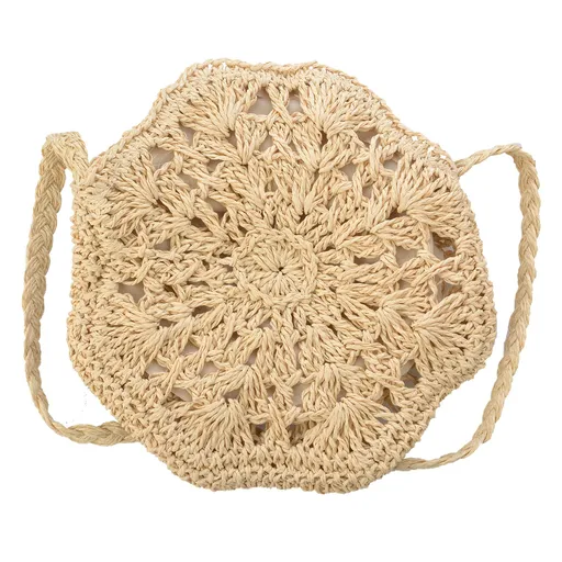 Přírodní drhaná taška přes rameno - ø 20 cm JZBG0244N