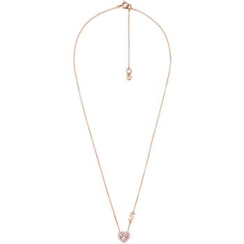 Michael Kors Něžný bronzový náhrdelník se zirkony Pavé Heart MKC1520A2791