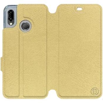 Flipové pouzdro na mobil Huawei P20 Lite v provedení  Gold&Gray s šedým vnitřkem (5903226257034)