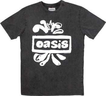 Oasis Tričko Logo Splat Stone Wash Unisex Charcoal Grey L