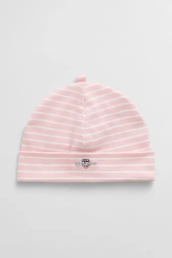 ČEPICE GANT STRIPED SHIELD BEANIE BLUSHING PINK