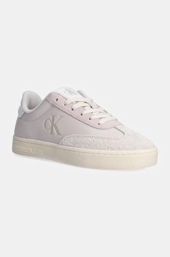 Kožené sneakers boty Calvin Klein Jeans CLASSIC CUPSOLE LOW MG MIX béžová barva, YW0YW01611