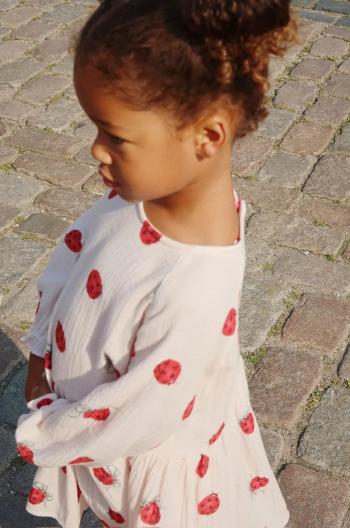 Dětské bavlněné šaty Konges Sløjd COCO LADYBUG DRESS GOTS béžová barva, mini, KS102213