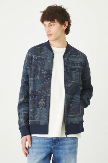 Mikina Medicine pánska, tmavomodrá farba, vzorovaná