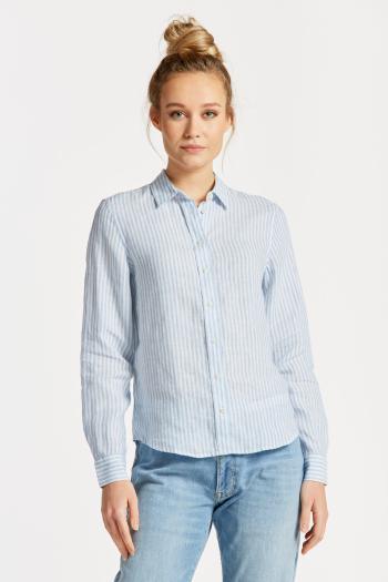 KOŠILE GANT REG LINEN STRIPE SHIRT GENTLE BLUE