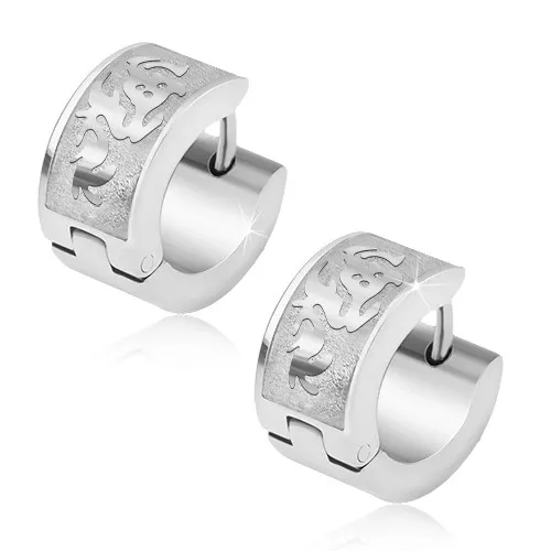 Kruhové náušnice z chirurgické oceli, tribal ornament