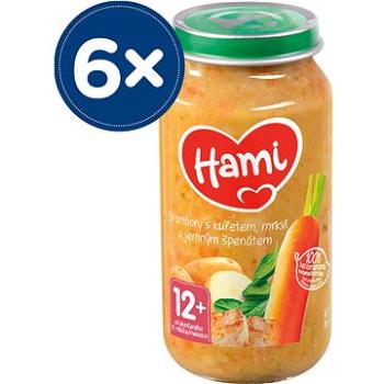 Hami Brambory s kuřetem, mrkví a jemným špenátem 6× 250 g (5900852010712)